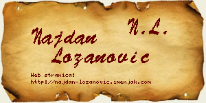 Najdan Lozanović vizit kartica